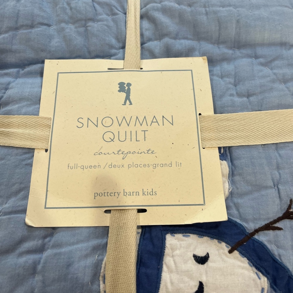NEW! Pottery Barn Kids Full/Queen Snowman Quilt
